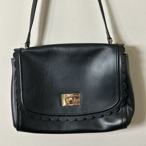 Kate Spade Jazmin Maple Court Black Scalloped Shoulder Bag Handbag Purse